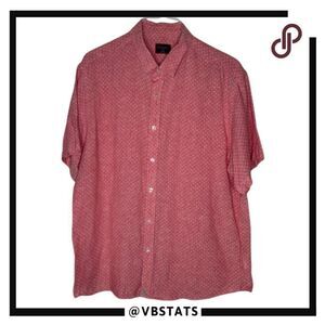UNTUCKit Linen Shirt Men's XL Rose Pink SS Collared Button Down Chiroubles Top